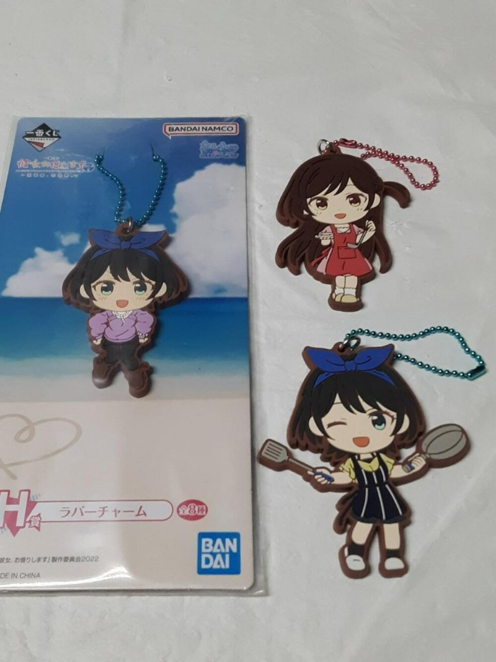Rent A Girlfriend Anime Lot Ruka Chizuru Rubber Strap Keychain Cute Girl Japan